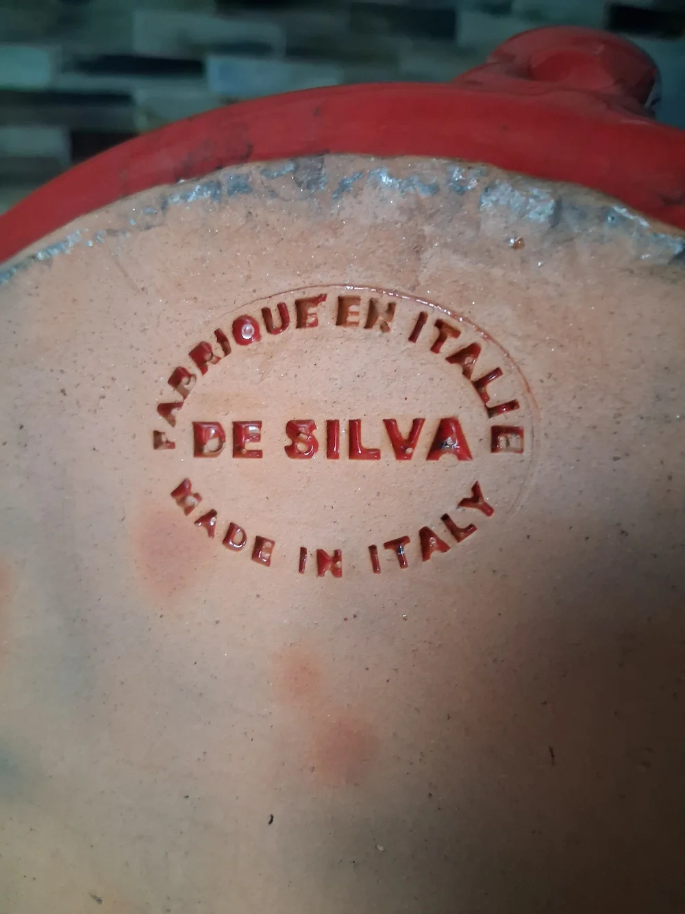 DE SILVA Italy Red Rustic Round Artisan Terracotta CASSEROLE DISH
